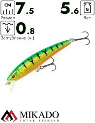 Воблер Mikado NEEDLE 7,5 см./FIRETIGER - всплывающий/aggresive (5,6г /slow sinking)