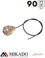 Грузило карповое Mikado с антизакручивателем. плоское (песочный) 08S  90 г.