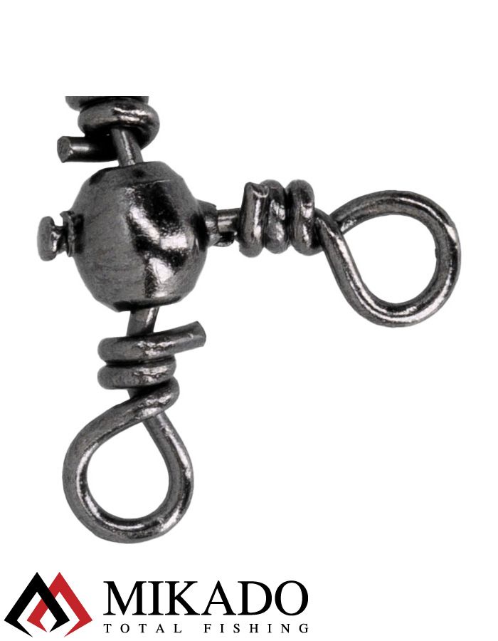Вертлюжок тройной Mikado Crossline BN № 6,  тест 24 кг. (5 шт.)