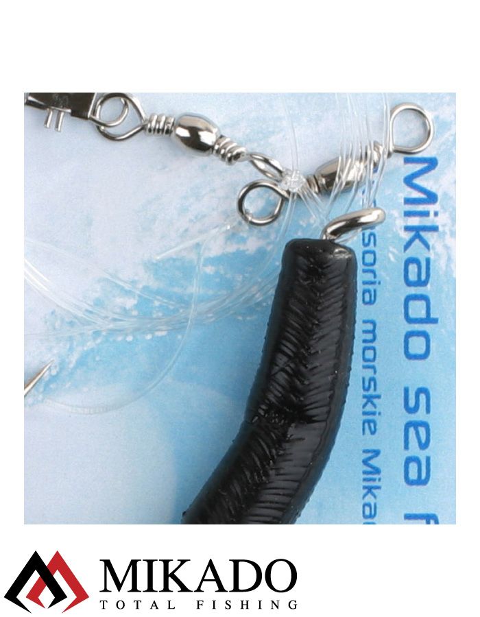 Морская оснастка Mikado PILK TWIST RIG 14см, крючок № 8/0 (BLACK/RED)