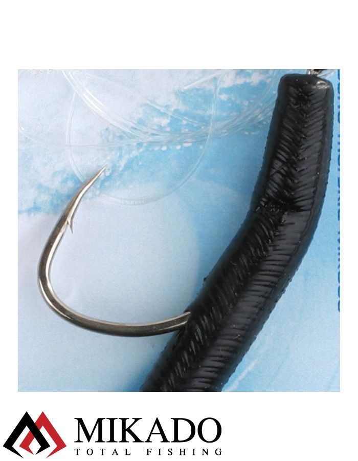 Морская оснастка Mikado PILK TWIST RIG 14см, крючок № 8/0 (BLACK/RED)