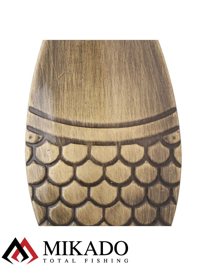 Блесна колеблющаяся Mikado ALGA №1, 12 г., 5.2 см., состаренная латунь