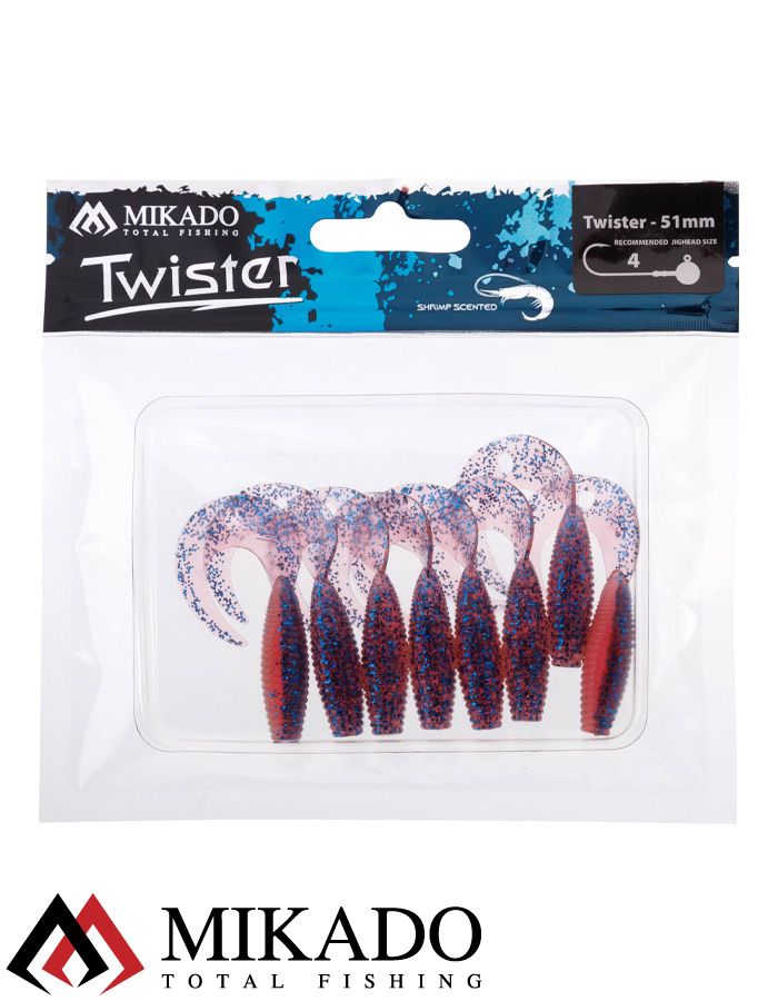 Твистер Mikado TWISTER 51 мм., 1.5 г. VIOLET (8 шт.)