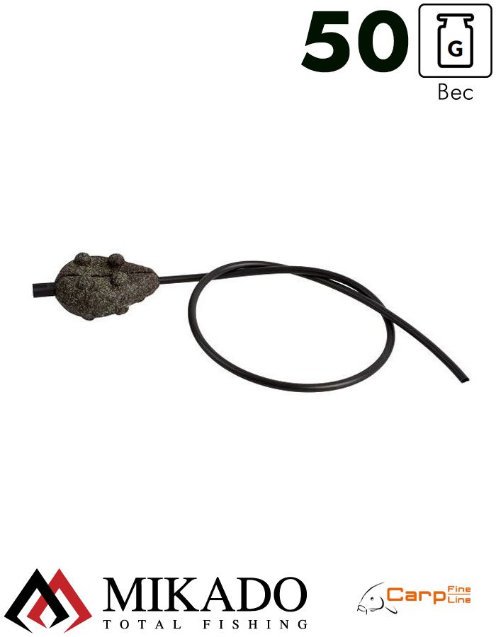 Грузило карповое сменное Mikado скользящее с антизакручивателем. плоское (тёмно-зелёный) 24G  50 г.