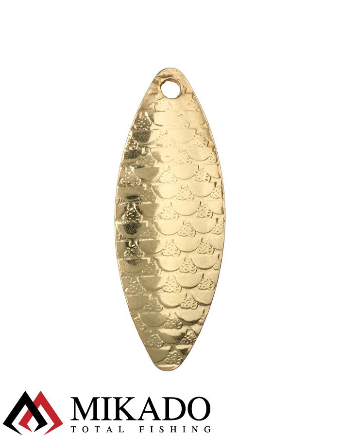 Блесна вращающаяся Mikado STREAM №1, 3.3 г., золото 00 чешуя, длина лепестка 32 мм.