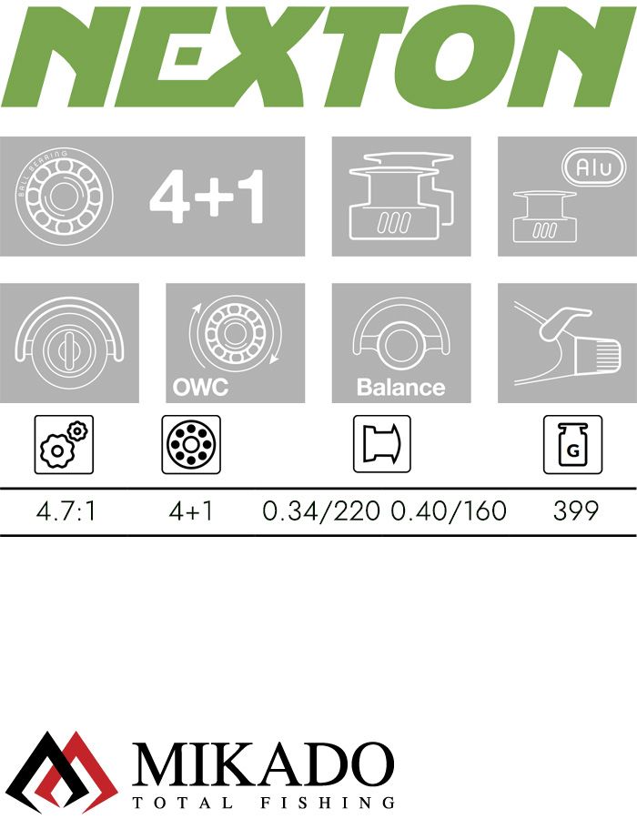 Катушка с бэйтраннером Mikado NEXTON 4005 FD