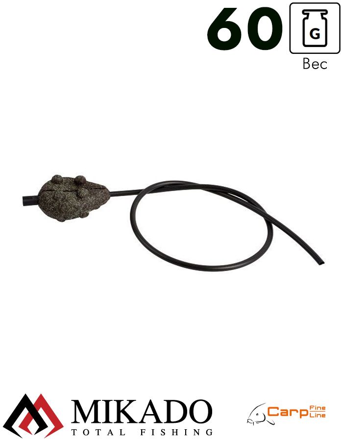 Грузило карповое сменное Mikado скользящее с антизакручивателем. плоское (тёмно-зелёный) 24G  60 г.