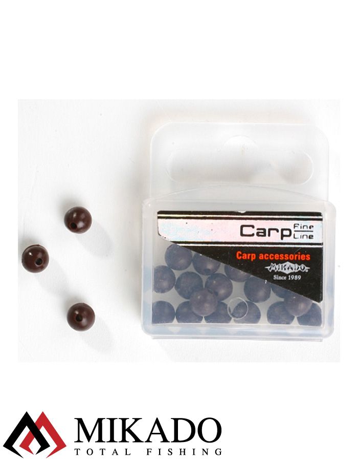 Силиконовые шарики Mikado 6 мм. (коричневый)  ( 25 шт.)