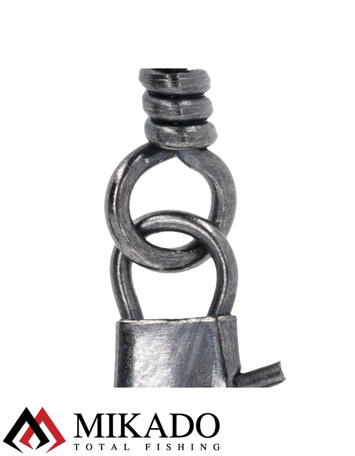 Застежка с вертлюжком Mikado Interlock № 12.  тест 12 кг. (12 шт.)