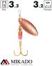 Блесна вращающаяся Mikado STREAM №1, 3.3 г., медь 00 чешуя, длина лепестка 32 мм.