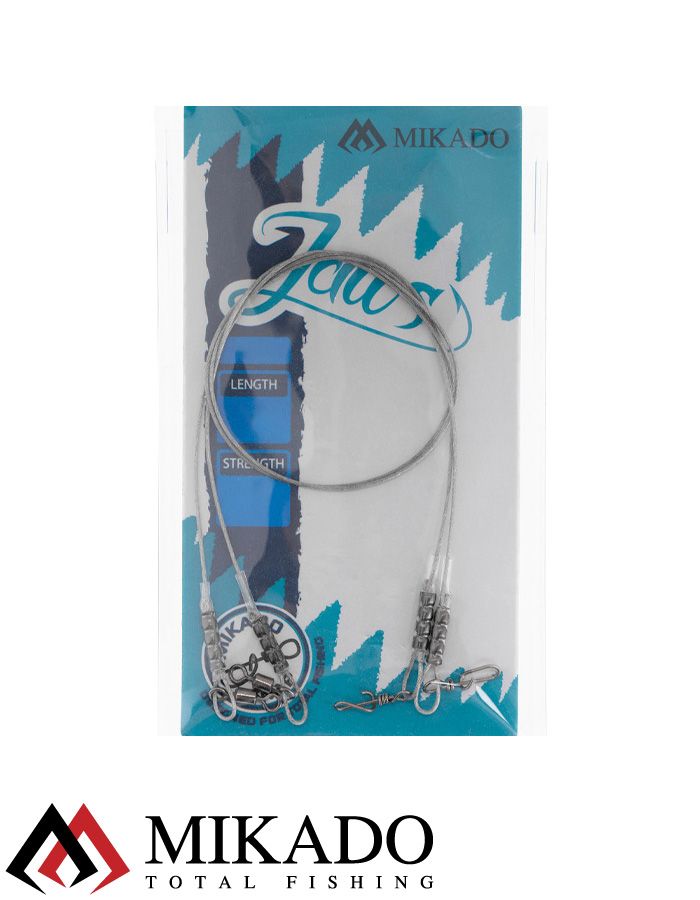 Поводок стальной Mikado JAWS 20cm / 12 кг.( 2 шт.)