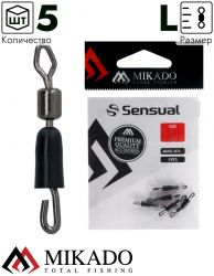 Вертлюг роликовый Mikado Sensual с быстросъемником, №L (5шт.)