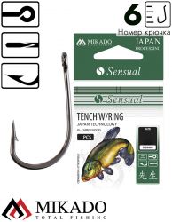 Крючки Mikado SENSUAL - TENCH W/RING № 6 BN (с ушком)( 10 шт.)
