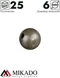 Силиконовые шарики Mikado 6 мм. (тёмно-зелёный)  ( 25 шт.)