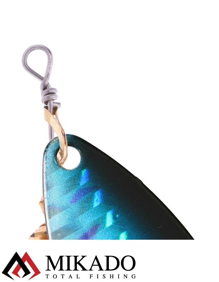 Блесна вращающаяся Mikado STREAM №4, 14 г., серебро 70 HOLO, длина лепестка 60 мм.