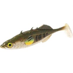 Виброхвост Mikado REAL FISH колюшка 8см., оливково-бежевый (5шт.)