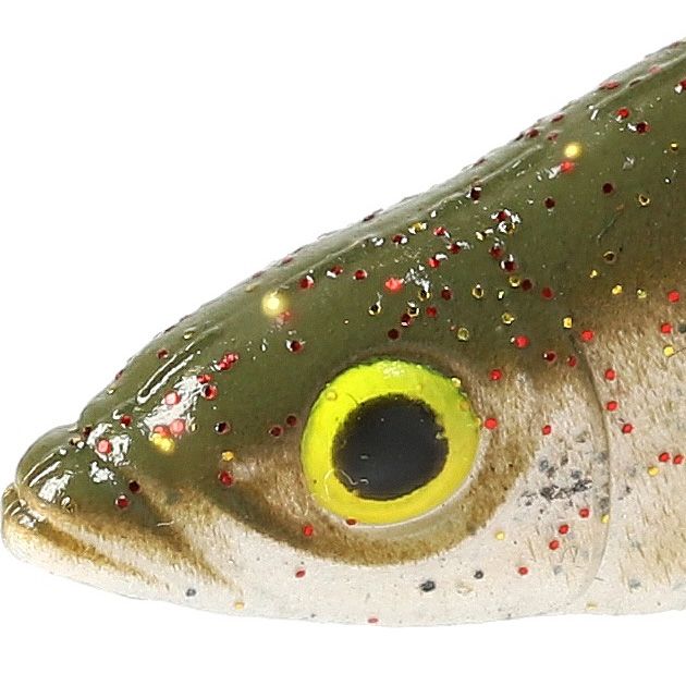 Виброхвост Mikado REAL FISH колюшка 8см., оливково-бежевый (5шт.)
