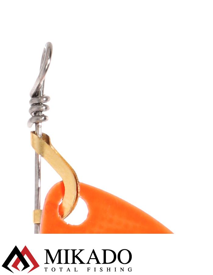 Блесна вращающаяся Mikado FOCUS №2, 4 г., серебро оранжевый (fluorescent), длина лепестка 28 мм.