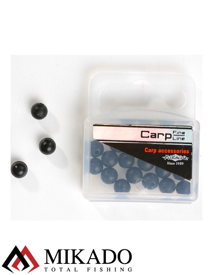 Силиконовые шарики Mikado 6 мм. (черный)  ( 25 шт.)