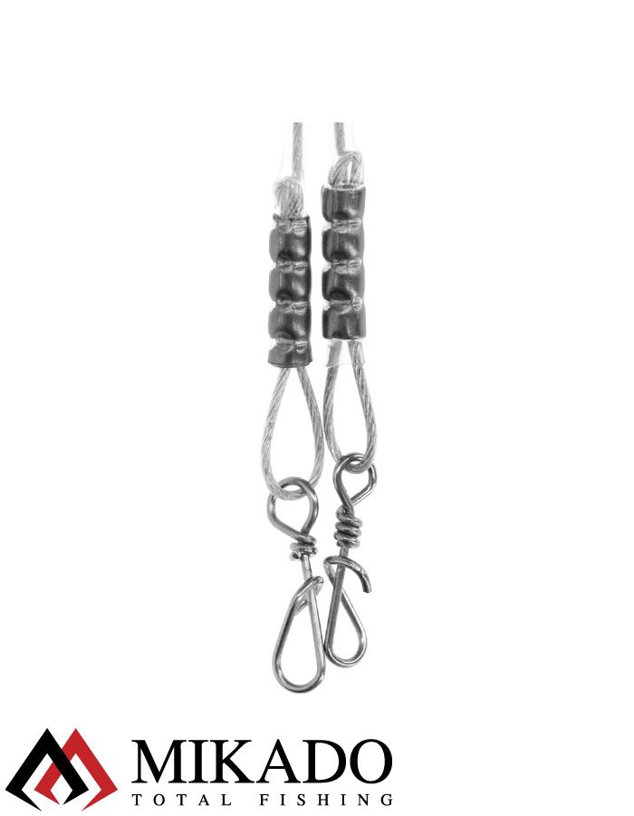 Поводок стальной Mikado JAWS 25cm / 8 кг.( 2 шт.)