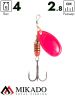 Блесна вращающаяся Mikado FOCUS №2, 4 г., серебро розовый (fluorescent), длина лепестка 28 мм.