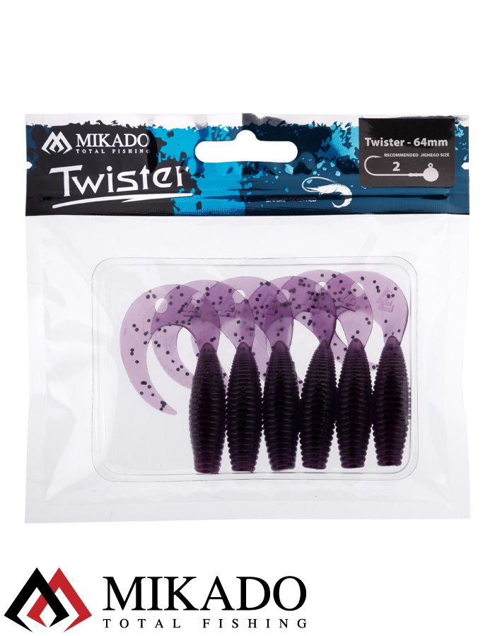 Твистер Mikado TWISTER 64 мм., 2.7 г., GRAPE (6 шт.)