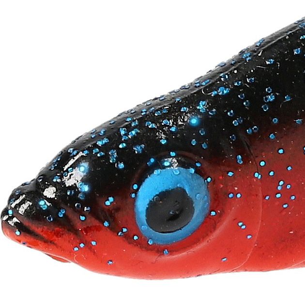 Виброхвост Mikado REAL FISH колюшка 8см., черно-красный (5шт.)
