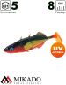 Виброхвост Mikado REAL FISH колюшка 8см., черно-красный (5шт.)
