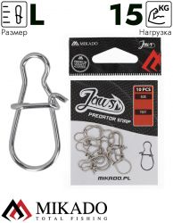 Застежка Mikado JAWS №L, 15кг., никель (10шт.)