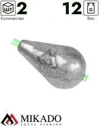 Грузило Mikado оливка скользящая с PVC кембриком 12 г. ( 2 шт.)