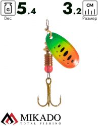 Блесна вращающаяся Mikado BLASTER №3, 5.4 г, серебро 29, длина лепестка 32 мм.