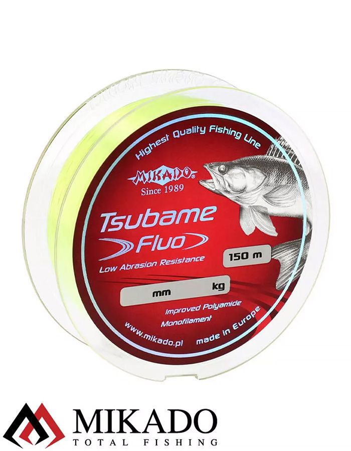 Леска мононить Mikado TSUBAME FLUO 0,28 (150 м) - 9.80 кг.