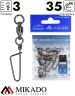 Застежка Coastlock с шарикоподш. вертлюжком Mikado BN № 3.  тест 35 кг. (5 шт.)