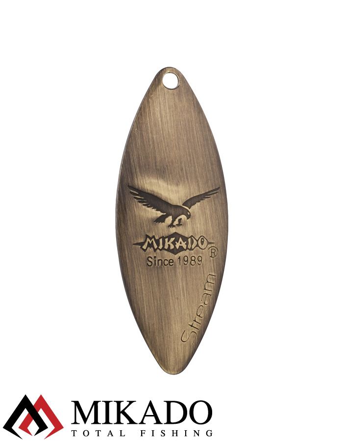 Блесна вращающаяся Mikado STREAM №4, 14 г., состаренное золото, длина лепестка 60 мм.