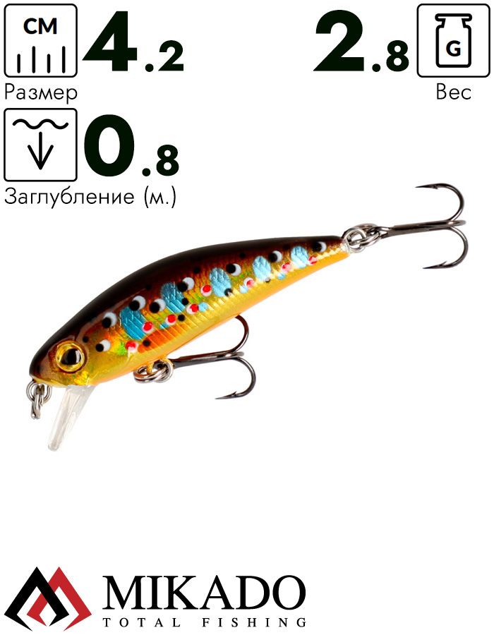 Воблер Mikado TWIST BROWN TROUT 4.2 см. тонущий
