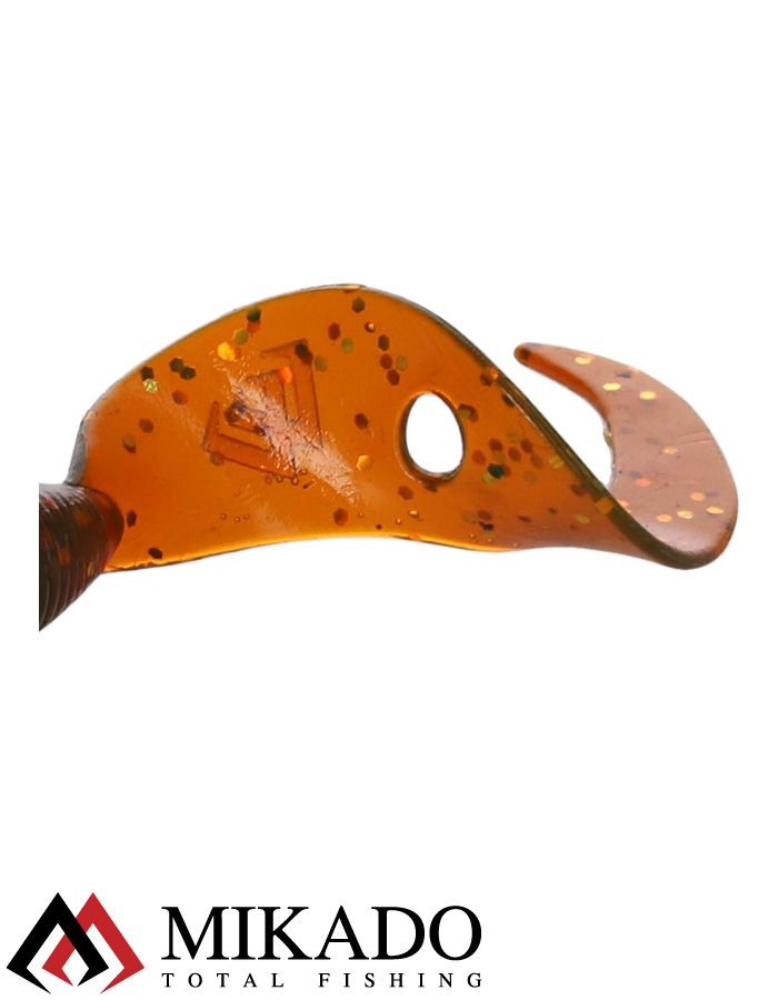 Твистер Mikado TWISTER 64 мм., 2.7 г., MOTOROIL GOLD (6 шт.)