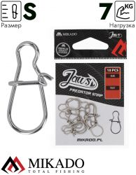 Застежка Mikado JAWS №S, 7кг., никель (10шт.)