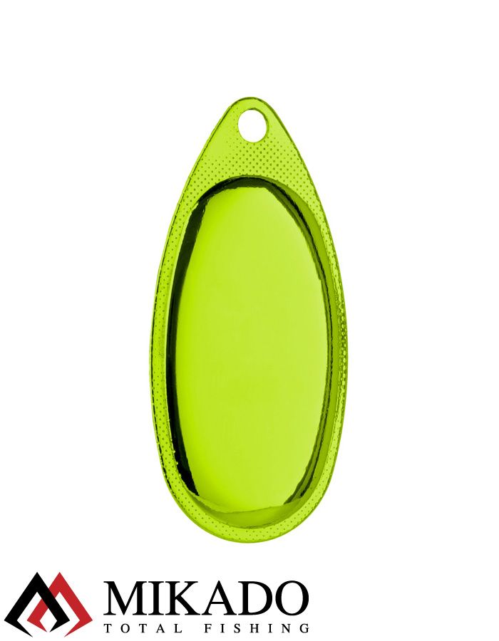 Блесна вращающаяся Mikado FOCUS №2, 4 г., серебро салатовый (fluorescent), длина лепестка 28 мм.
