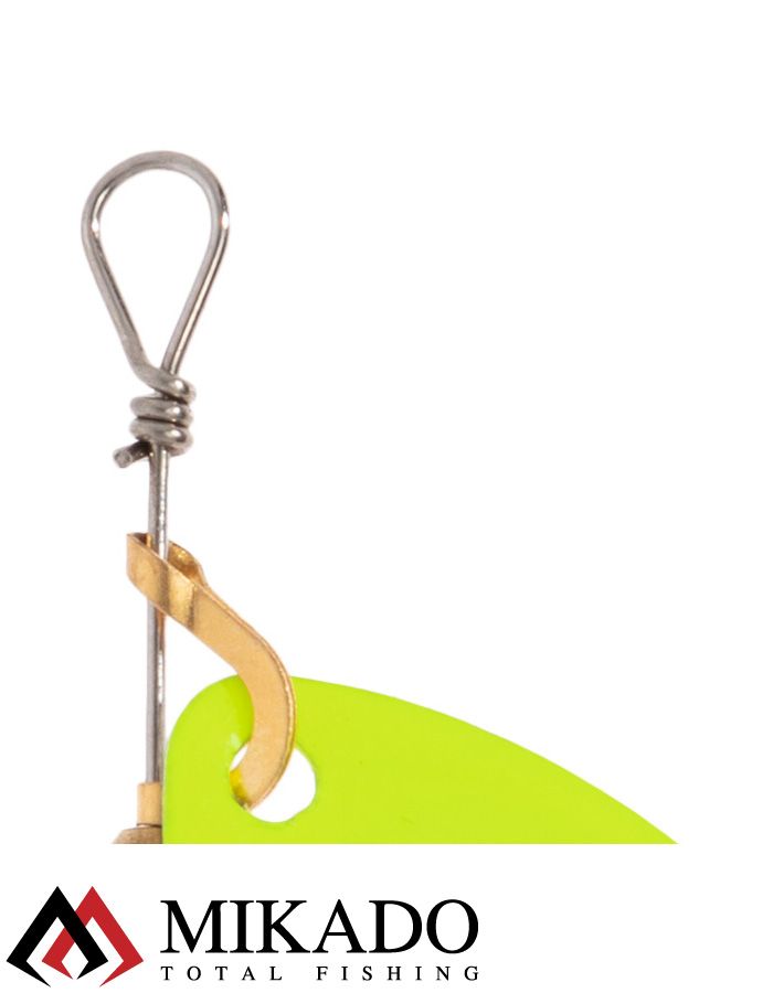 Блесна вращающаяся Mikado FOCUS №2, 4 г., серебро салатовый (fluorescent), длина лепестка 28 мм.