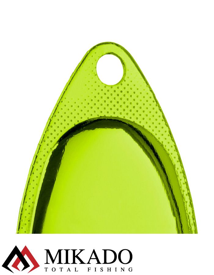 Блесна вращающаяся Mikado FOCUS №2, 4 г., серебро салатовый (fluorescent), длина лепестка 28 мм.