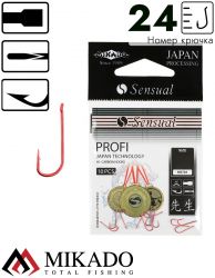Крючки Mikado SENSUAL - PROFI № 24 RED (с лопаткой) ( 10 шт.)