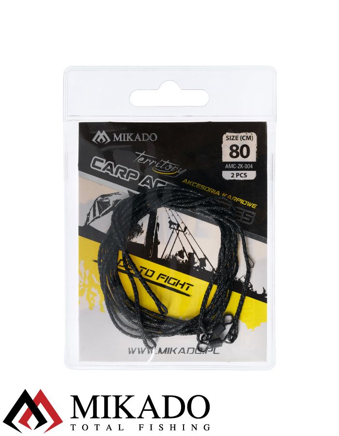 Поводок-Ледкор Mikado Territory с вертлюжком, 80см (уп.-2шт.)