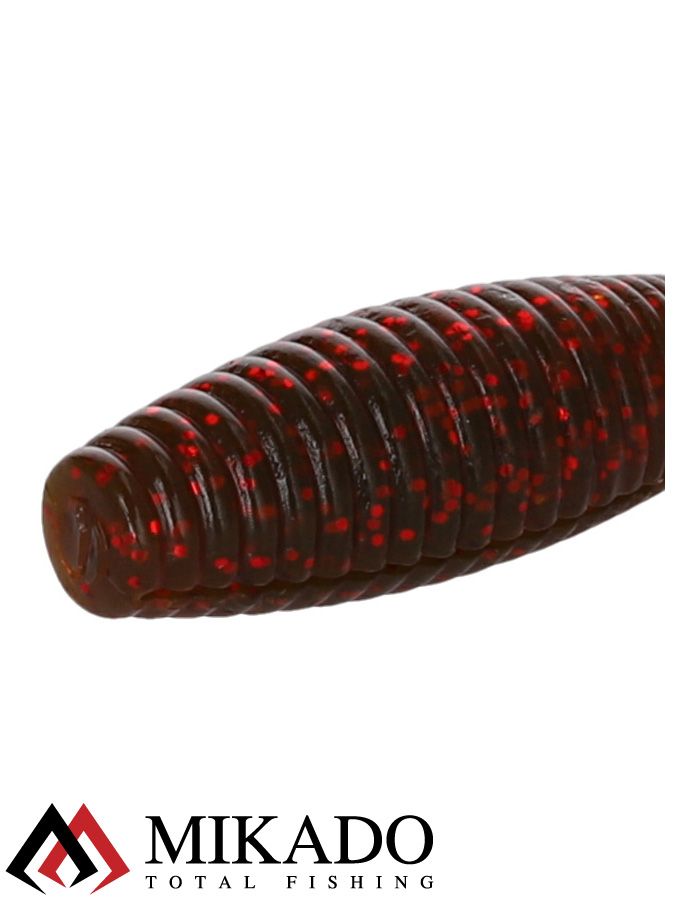 Твистер Mikado TWISTER 64 мм., 2.7 г., MOTOROIL RED (6 шт.)