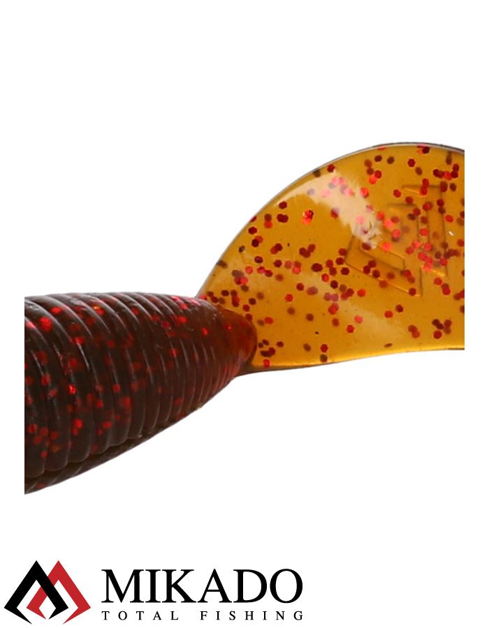 Твистер Mikado TWISTER 64 мм., 2.7 г., MOTOROIL RED (6 шт.)