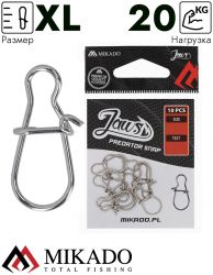 Застежка Mikado JAWS №XL, 20кг., никель (10шт.)
