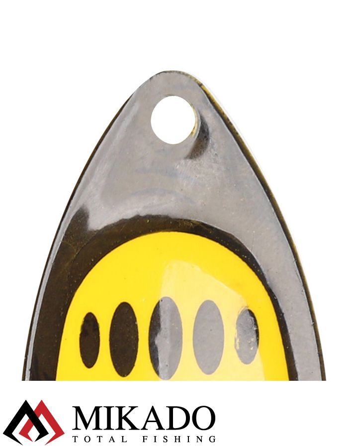 Блесна вращающаяся Mikado HYPNOTIC №0, 3.7 г., BEE, с красной кисточкой, тройник BKK