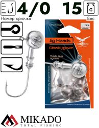 Джиг - головка Mikado ABERDEEN BN 15 г., крючок №4/0 (3 шт.)