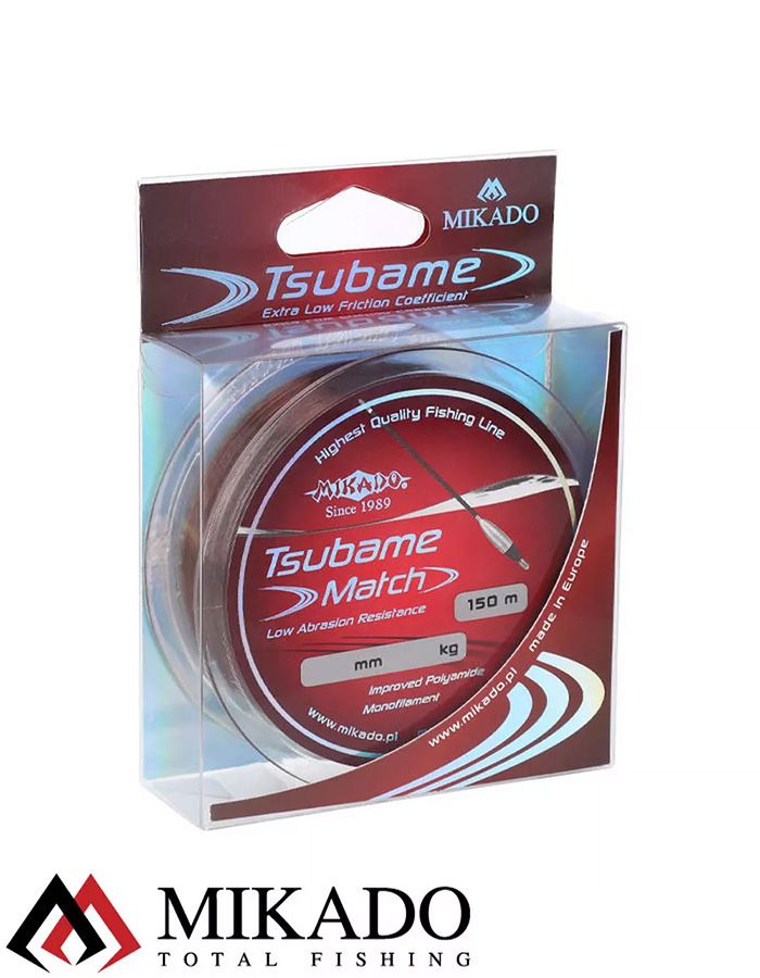 Леска мононить Mikado TSUBAME MATCH 0,14 (150 м) - 3.30 кг.