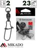 Застежка Fastlock с шарикоподш. вертлюжком Mikado BN № 2.  тест 23 кг. (5 шт.)