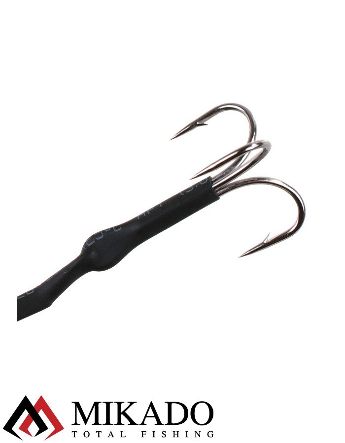 Система стальных поводков Mikado X-Plode с 2 тройниками 40 см., 10 кг.( 2 шт.)